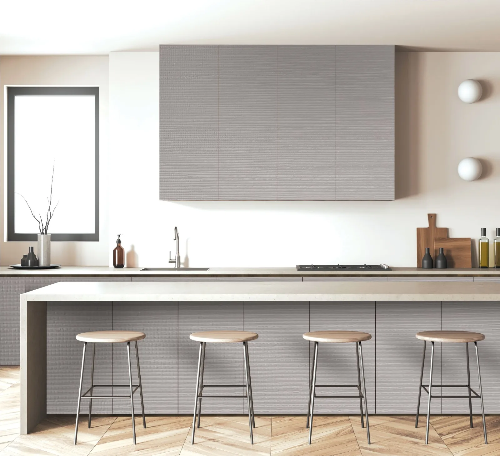 Laminate 9905 Canvas + MT 5508 — Thermo Laminates · Kitchen, Dining
